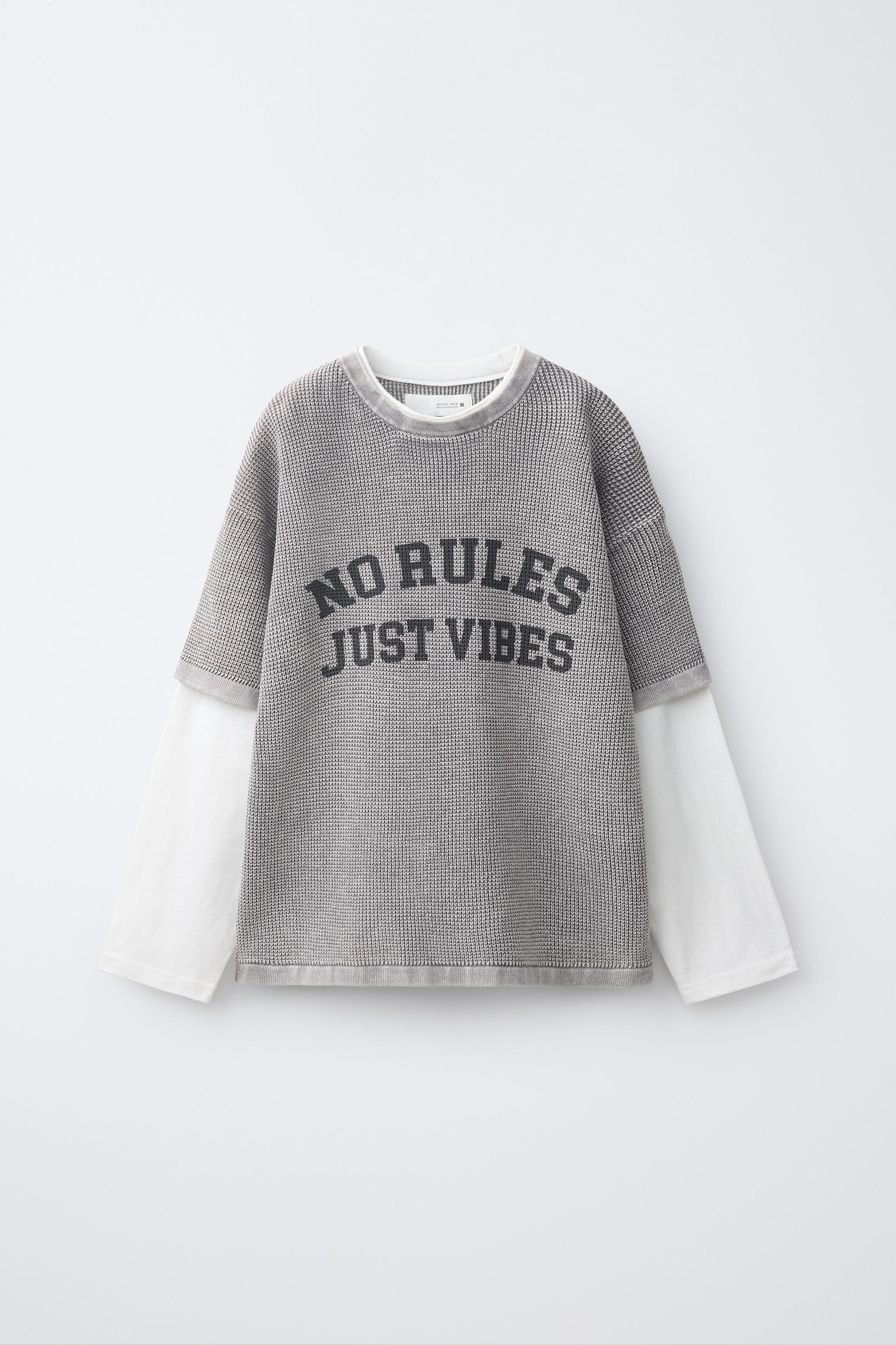 DOUBLE TEXTURE LONG SLEEVE T-SHIRT